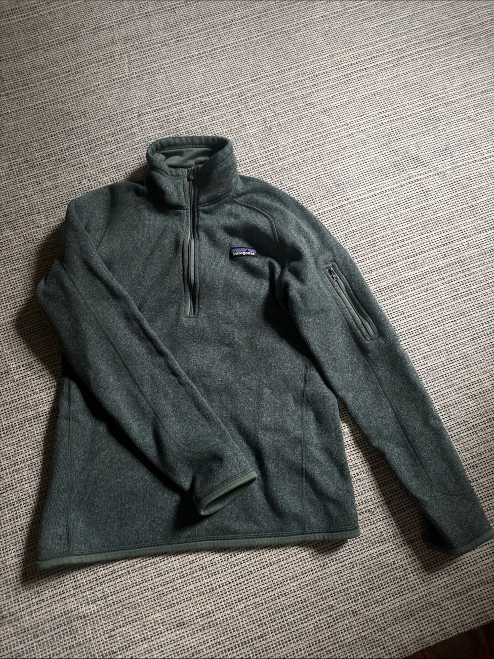Patagonia green better sweater quarter zip